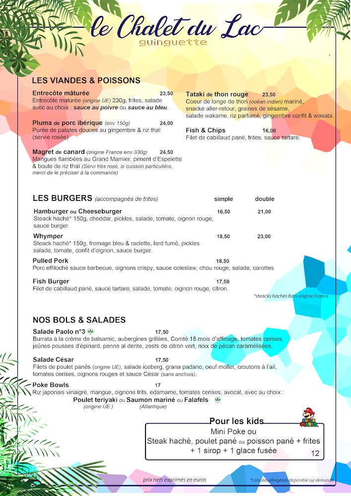 Le Chalet Du Lac - Menu Image 2