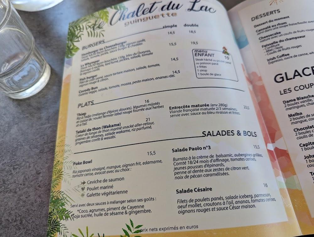 Le Chalet Du Lac - Menu Image 4